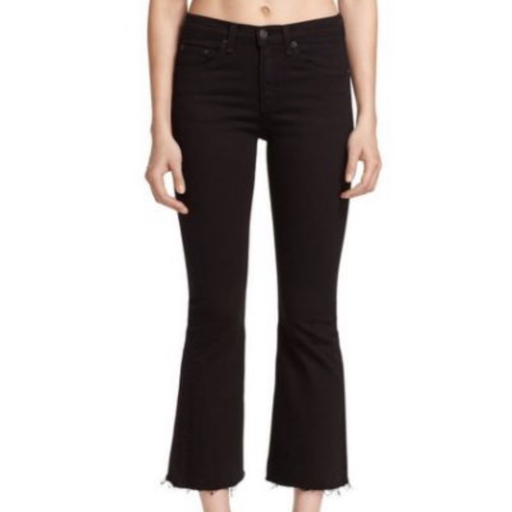 Rag and bone flare cropped denim. Stretchy denim.